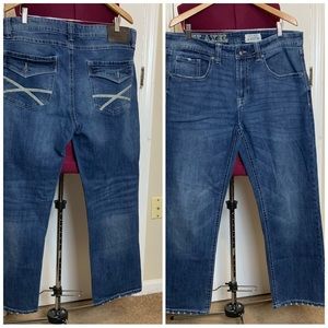 Like New TK Axel  Slim Bootcut dark  Wash Blue  Flap Pockets Jeans Men’s